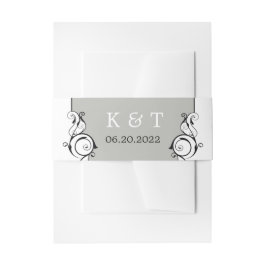 Elegant Calligraphy Wedding Invitation Belly Band Uitnodigingen Wikkel