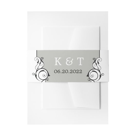 Elegant Calligraphy Wedding Invitation Belly Band Uitnodigingen Wikkel (Voorkant Voorbeeld)