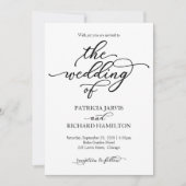 Elegant Calligraphy Wedding Invitation Kaart (Voorkant)