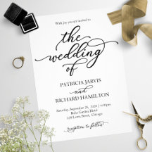 Elegant Calligraphy Wedding Invitation