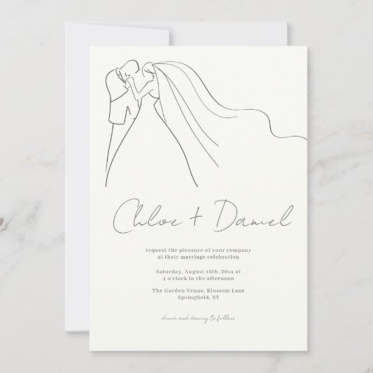 Elegant Calligraphy Wedding Invitation Kaart (Voorkant)