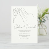 Elegant Calligraphy Wedding Invitation Kaart (Staand voorkant)