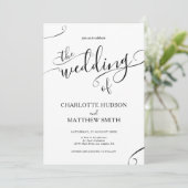 Elegant Calligraphy Wedding Invitation Kaart (Staand voorkant)