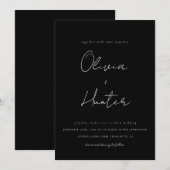 Elegant Calligraphy Wedding Invitation Kaart (Voorkant / Achterkant)