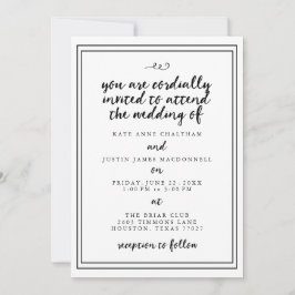 Elegant Calligraphy Wedding Invitations Kaart