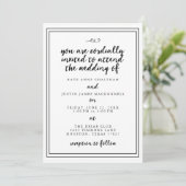 Elegant Calligraphy Wedding Invitations Kaart (Staand voorkant)