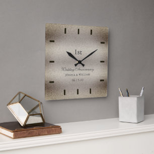 Elegant Calligraphy Wedding Jubileum Keepomwille Vierkante Klok