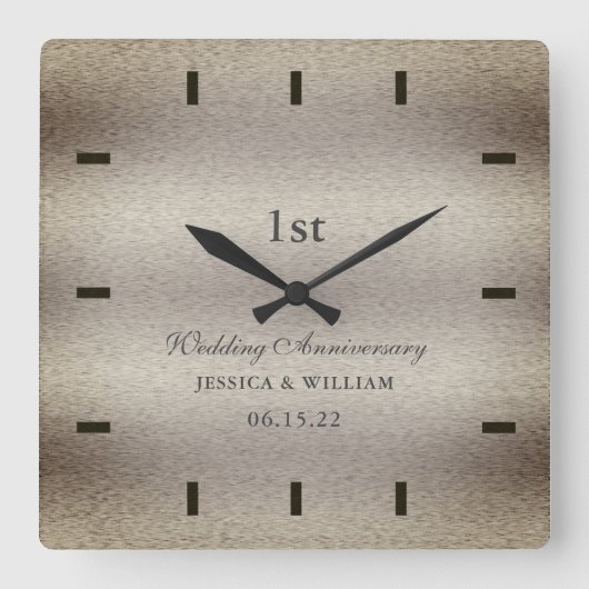 Elegant Calligraphy Wedding Jubileum Keepomwille Vierkante Klok (Voorkant)