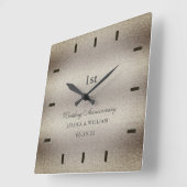 Elegant Calligraphy Wedding Jubileum Keepomwille Vierkante Klok (Hoek)