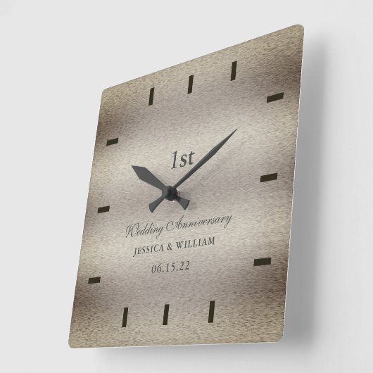 Elegant Calligraphy Wedding Jubileum Keepomwille Vierkante Klok (Hoek)