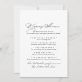 Elegant Calligraphy Wedding Kissing Menu Game Kaar (Voorkant)