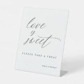 Elegant Calligraphy Wedding Love is Sweet Reclamebord Met Voetstuk (Voorkant)