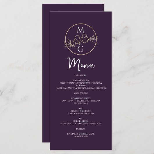 Elegant Calligraphy Wedding Menu (Voorkant / Achterkant)