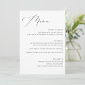 Elegant  Calligraphy Wedding Menu (Staand voorkant)