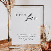 Elegant Calligraphy Wedding Open Bar Drinken Sign Poster
