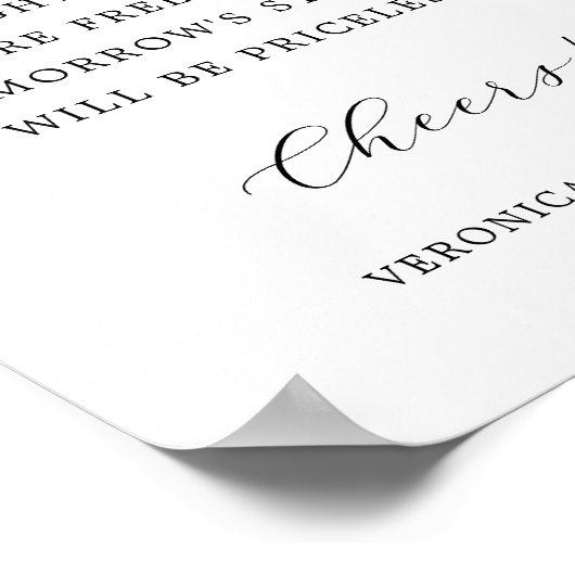 Elegant Calligraphy Wedding Open Bar Sign Poster (Hoek)