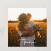 Elegant Calligraphy Wedding Photo Hartelijk dank (Voorkant / Achterkant)