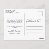 Elegant Calligraphy Wedding Photo Hartelijk dank Briefkaart (Achterkant)