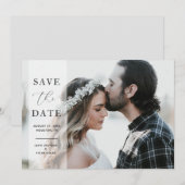 Elegant Calligraphy Wedding Photo Save the date (Voorkant / Achterkant)