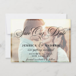 Elegant Calligraphy Wedding PHOTO sparen de Datum Save The Date