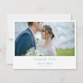 Elegant Calligraphy Wedding Photo Thank You Bedankkaart