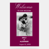 Elegant Calligraphy Wedding Photo Welcome Acryl Bord (Voorkant)