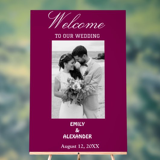 Elegant Calligraphy Wedding Photo Welcome Acryl Bord (Neutraal)