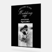 Elegant Calligraphy Wedding Photo Welcome Acryl Bord (Hoek)
