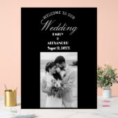 Elegant Calligraphy Wedding Photo Welcome Acryl Bord (Huwelijk)