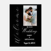Elegant Calligraphy Wedding Photo Welcome Acryl Bord (Voorkant)