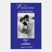 Elegant Calligraphy Wedding Photo Welcome Acryl Bord (Voorkant)
