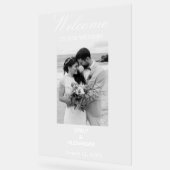 Elegant Calligraphy Wedding Photo Welcome Acryl Bord (Hoek)