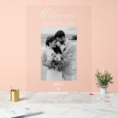 Elegant Calligraphy Wedding Photo Welcome Acryl Bord (Huwelijk)