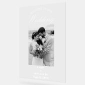 Elegant Calligraphy Wedding Photo Welcome Acryl Bord (Hoek)