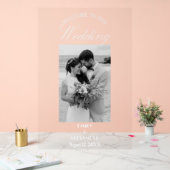 Elegant Calligraphy Wedding Photo Welcome Acryl Bord (Huwelijk)