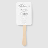 Elegant Calligraphy Wedding Program Hand Fan Handwaaier (Voorkant)