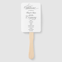 Elegant Calligraphy Wedding Program Hand Fan Handwaaier