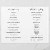Elegant Calligraphy Wedding Programme Gold Border (Achterkant)
