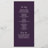 Elegant Calligraphy Wedding Programme Programmakaart (Achterkant)