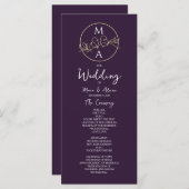 Elegant Calligraphy Wedding Programme Programmakaart (Voorkant / Achterkant)