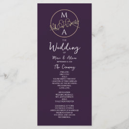 Elegant Calligraphy Wedding Programme Programmakaart
