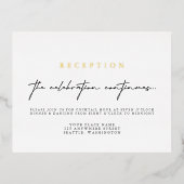 Elegant Calligraphy Wedding Reception Folie Kaart (Voorkant)