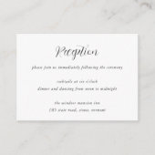 Elegant Calligraphy Wedding Reception Informatiekaartje (Voorkant)