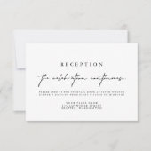 Elegant Calligraphy Wedding Reception Kaarten RSVP Kaartje (Voorkant)