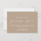 Elegant Calligraphy Wedding Reception Kaarten RSVP Kaartje (Voorkant)