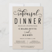 Elegant Calligraphy Wedding Rehearsal Dinner Kaart (Voorkant)