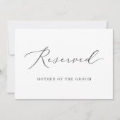 Elegant Calligraphy Wedding Reserved Seating Sign Kaart (Voorkant)