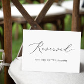 Elegant Calligraphy Wedding Reserved Seating Sign Kaart