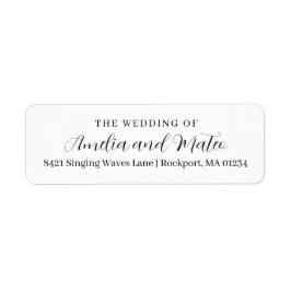 Elegant Calligraphy Wedding Return Address Etiket