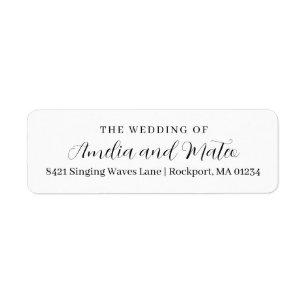 Elegant Calligraphy Wedding Return Address Etiket